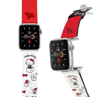【Hong Man】三麗鷗 系列 Apple Watch 皮革 錶帶 Hello Kitty