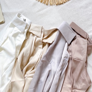 小編私藏包色款😍高級感緞面光澤純色襯衫💕共4色