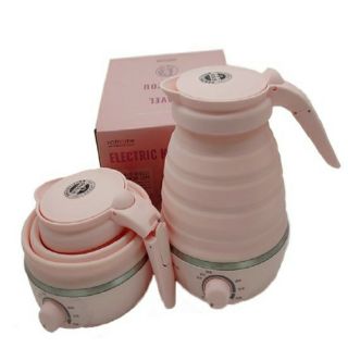 粉色新上市/nathome 北歐歐慕旅行用電熱水壺折疊摺疊電熱水瓶 加熱 控溫 熱水器 收納 環保