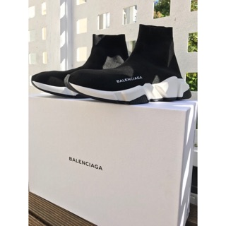 最後現貨-全新正品！BALENCIAGA 巴黎世家 Speed Trainer Sneakers 襪套鞋 黑+白色 (1)