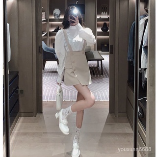 2022新款 韓版 套裝 女裝 時尚減齡短裙+白色襯衫洋裝兩件套女 小香風 ins