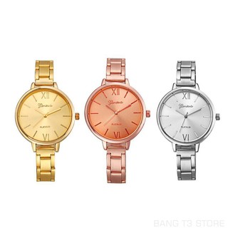 BANG T3 日內瓦 玫瑰金 手錶 時尚設計款 合金 細鋼帶 女錶 玻璃鏡面 流行 生日禮物【H75】