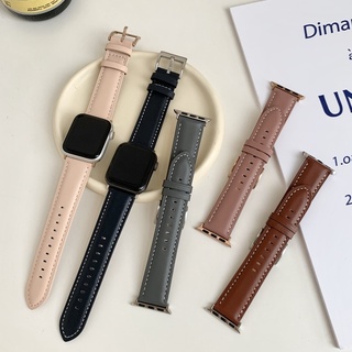 真皮情侶錶帶 皮質錶帶 適用於iwatch7/SE錶帶 蘋果手錶皮帶 apple watch7代6/5/4/3手錶帶
