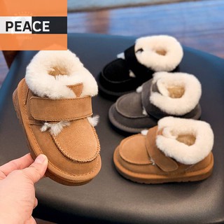 寶寶雪地靴2020冬季新款韓版兒童加厚棉鞋男女童真皮羊毛保暖棉靴