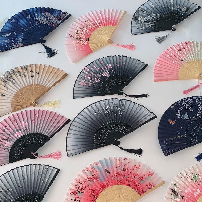 DMQ-扇子古風折扇中國風跳舞蹈扇夏季女日式復古典日用扇折疊扇子