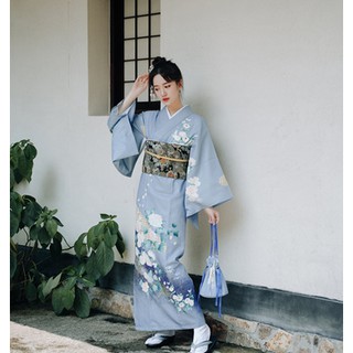 和風新款少女日本浴衣溫柔復古日系改良莫蘭迪色和服