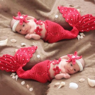 『寶寶寫真』 美人魚造型 兒童攝影服裝 新生兒寫真 滿月攝影道具 QBABY SHOP