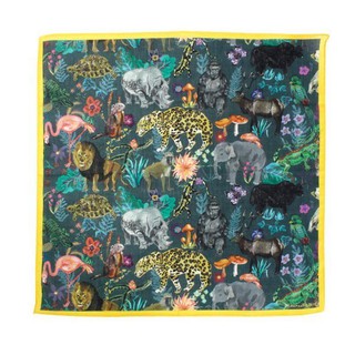 再入荷!！日本 法國設計師 Nathalie Lete 棉質 方巾 手帕 手繪動物 叢林動物 獅子猩猩