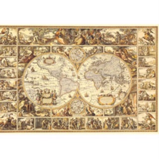 台製拼圖1000片世界古地圖（夜光效果）