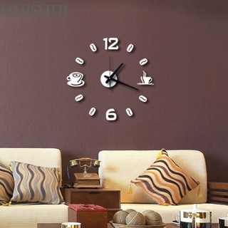 【現貨】美式客廳家用壁鐘 咖啡杯DIY時鐘掛鐘靜音 北歐 時尚創意藝術亞克力組合鐘錶