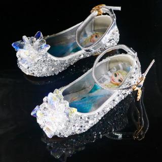 冰雪奇緣愛莎公主鞋兒童小童水晶女童鞋表演舞臺軟底平底水鑽女孩