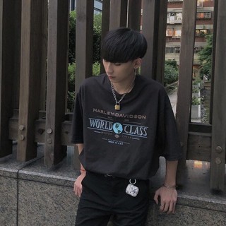 【FUFU】韓國 WORLDCLASS地球T 2color 短袖 上衣 純棉 寬鬆落肩