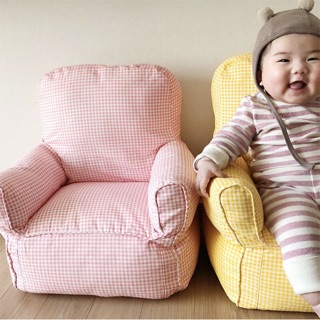 韓系兒童沙發🇰🇷寶寶單人沙發👶寵物沙發 細格紋INS可愛網美風格 兒童閱讀椅 入厝禮兒童椅扶手椅兒童沙發椅