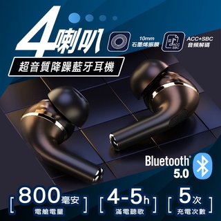 四動圈喇叭超音質降躁重低音耳機 藍芽5.0無線藍芽耳機 藍牙耳機 藍芽耳機 無線耳機 無限耳機 適用蘋果手機、安卓手機