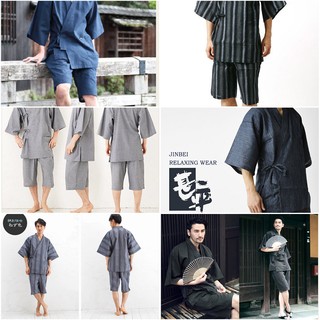 日本外貿原單純棉男甚平浴衣和服日式睡衣和服家居服短袖睡衣套裝