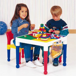 童心 多功能積木桌|遊戲桌(1桌+2椅) (50x50x45)(Block Table)【麗兒采家】