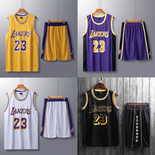 NBA Lakers 洛杉磯湖人城市版球衣 23號James 成人籃球服 籃球衣套裝 男士運動服