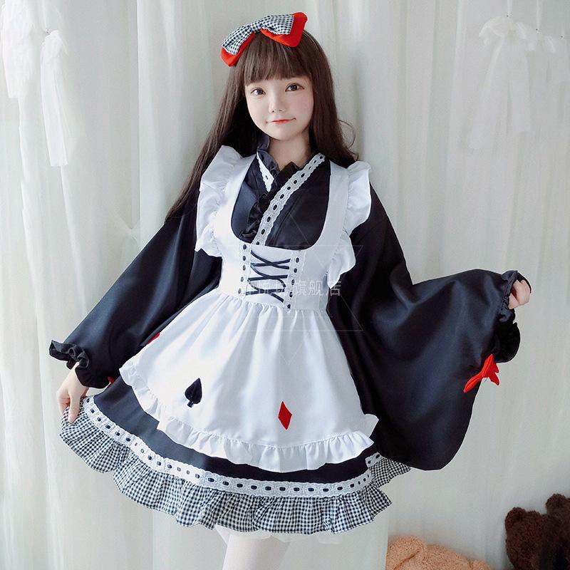 cosplay日本動漫女僕裝蘿莉女傭制服日系和服和風女巫裝cos巫婆裝