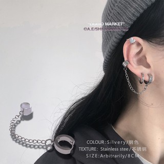 冷淡頹喪-鋼鈦 不鏽鋼 鏈條 耳骨夾 耳釘耳環 耳夾 一個販售