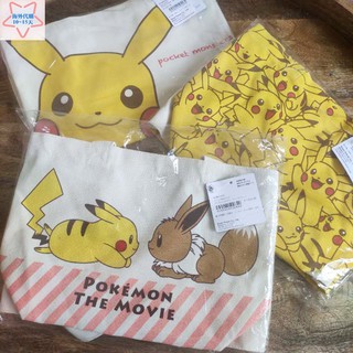 日本 可愛皮卡丘伊布小袋子精靈寶貝便當包手提袋午餐帶飯包