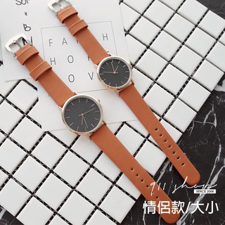 香港FEIFAN 極簡線條刻度皮革錶帶手錶/對錶【tc431】911 SHOP