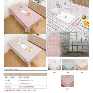 S~（台灣出貨L16）北歐桌布黑白格風格簡約現代日式格子歐式茶几台佈歐式餐桌布