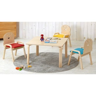 韓國 dholic木製兒童桌椅可替換桌腳＋微笑椅皮革軟墊版下標賣場
