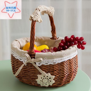 送飯籃子手提多層裝雞蛋的籃子創意編織土籃子農用小籃子竹籃手提