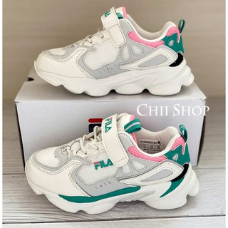 【CHII】韓國代購 FILA SKIPPER 童鞋 米色 綠粉 老爹鞋 中童 大童 小童
