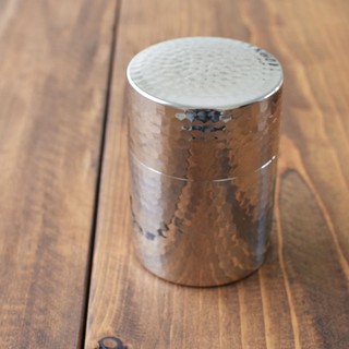 [偶拾小巷] 日本製 相澤工房 槌目不鏽鋼茶筒