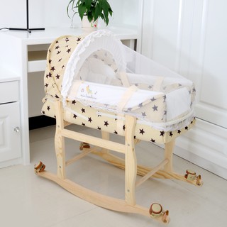 嬰兒床加長床提籃搖床搖籃型嬰兒床便攜式寶寶多功能睡籃可攤平