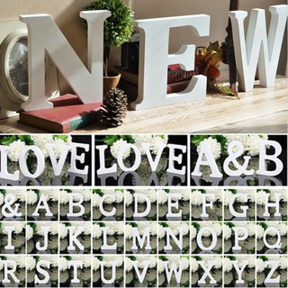 A-Z木信件字母 DIY創意木質英文字母 擺件掛牆牆飾 家居裝飾 拍照道具 拍攝道具 婚紗道具 白色木質英文字母
