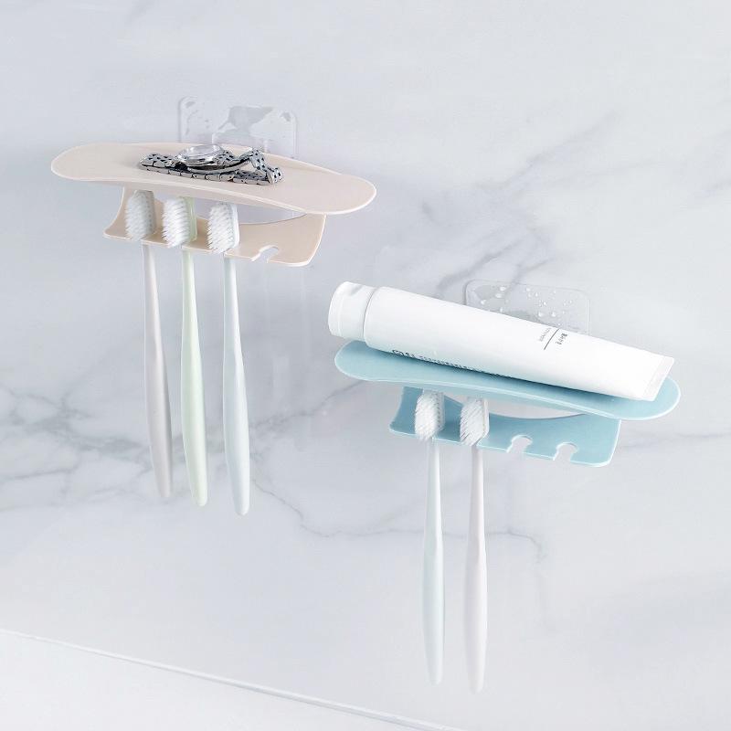 北歐 創意牙刷架吸壁式 浴室吸盤牙刷架 衛生間免打孔無痕粘貼 現代簡約放牙刷壁掛