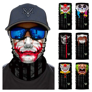新品小丑骷髏防曬大鬍子3D戶外魔術頭巾騎行機車運動面巾男女面罩