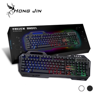 宏晉 HongJin HJ221有線電競鍵盤 紅軸手感 呼吸燈電競鍵盤 RGB電競鍵盤