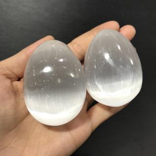天然摩洛哥透石膏小雞蛋能量礦石透石膏擺件把玩件光之門能量水晶