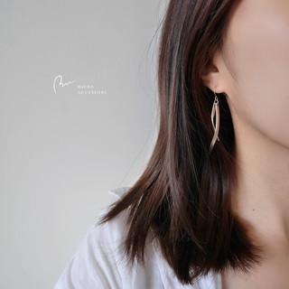 【BuCHA】韓-流動時光 耳針/耳夾-2色｜耳環
