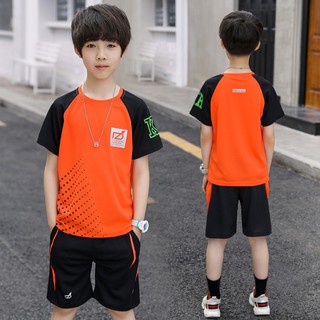 男童裝夏裝運動速乾衣套裝兒童足球服兩件套