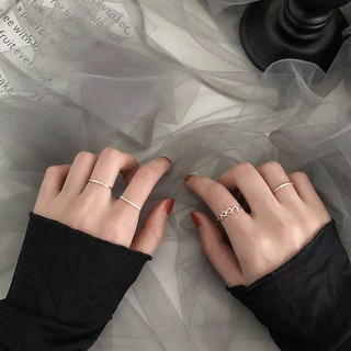 【精品】韓國冷淡風指環戒指極簡風簡約個性幾何三角百搭組合套裝食指關節戒潮女生手飾
