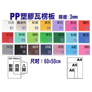 免運方案》隔離板〉PP板3mm塑膠PP瓦楞板片(100x60cm/50x60cm)PP塑膠板PP版造型板彩色板保護板