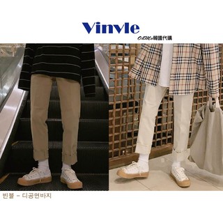 [Vinvle] HelloOhMo✿ Vinvle Di coin 工作褲 偽西裝褲 扣子 工作褲 反折直筒 西裝褲