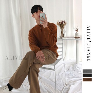 【ALIVE & CHANGE】韓國 簡約 素面 素色 寬鬆 寬版 寬褲 打摺 彈力 西裝褲 西裝寬褲