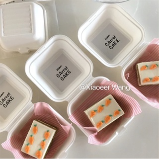 【10件裝】韓國ins風網紅純色野餐盒 一次性便當盒 春游甜品蛋糕盒 水果盒 包裝盒 禮盒 禮物盒 一次性打包盒10盒