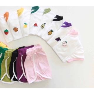 ✨台灣現貨大降價✨韓國🇰🇷小童水果運動服8色套裝 莫代爾棉 🥰數量有限😆快下單吧