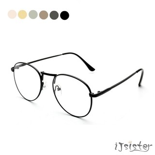 復古眼鏡 韓版 細框 金屬 圓型眼鏡 獨家玫瑰金 附眼鏡盒+眼鏡布(6色)
