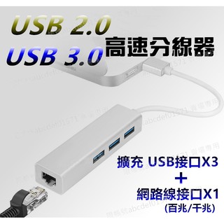 現貨 HUB集線器 RJ45網路線接口 USB擴充 USB集線器 USB2.0 3.0 USB分線器 USB轉接RJ45
