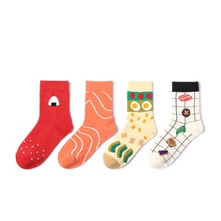 新品日式卡通襪 創意生活系列襪 壽司飯糰女棉中筒襪子