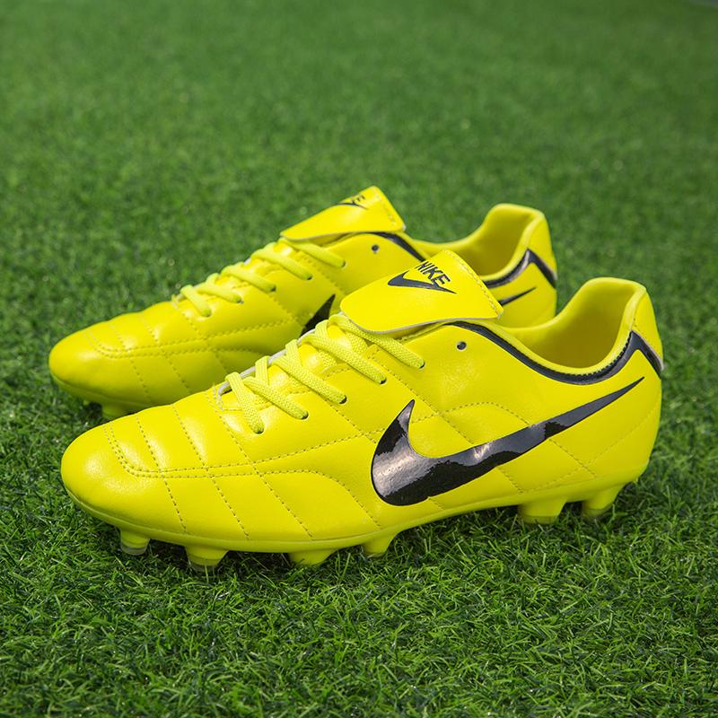 正在秒殺 Nike Tiempo FG NiKE足球鞋 耐吉足球鞋 訓練鞋 透氣鞋 戶外運動 黃色 黑色