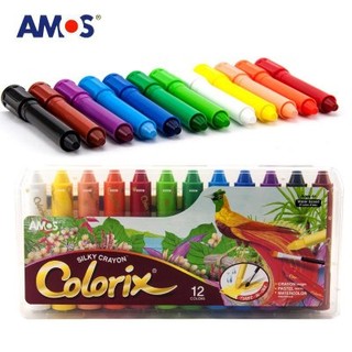【玩具倉庫】【AMOS】( 正版) ( 公司貨) 韓國colorix 12色水性油畫水蠟筆不沾手 無毒 無味 美勞用品 (1)