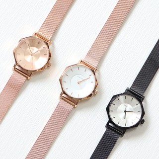 【KELRA】韓國STACCATO 時間的折線 質感鋼錶 3色